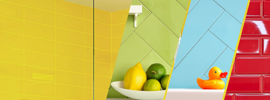 Go bold with bright coloured tiles