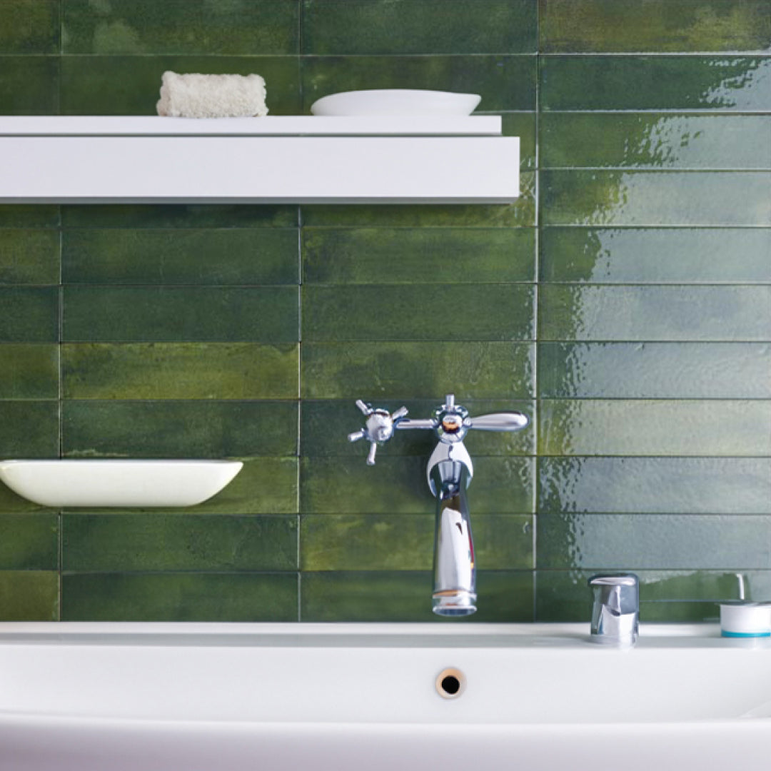 Arizona Green Slim Brick Wall Tile