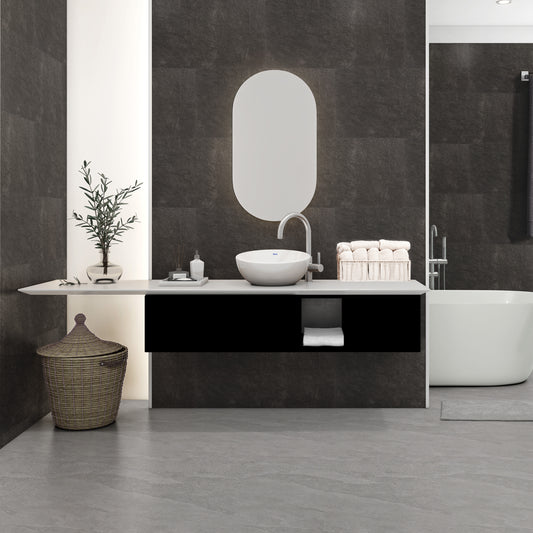 Magma Graphite  Black Stone Effect Wall and Floor Tile