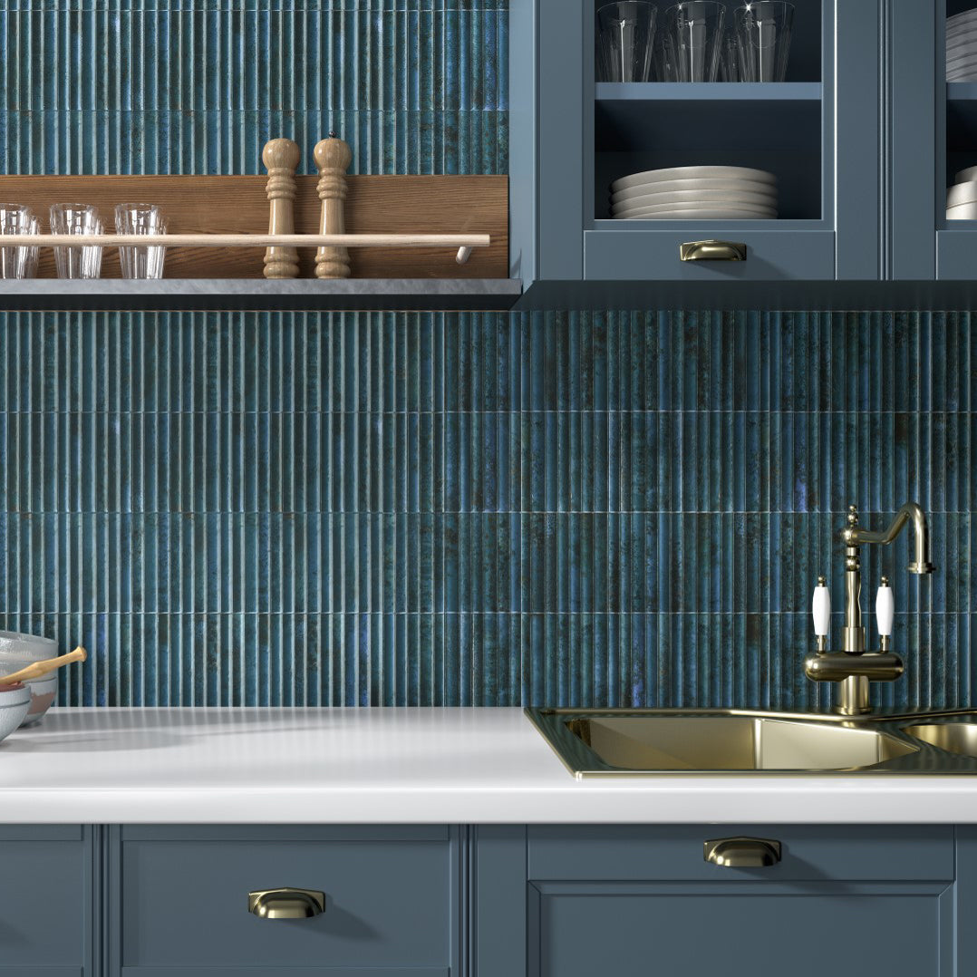 Raphael Blue Fluted Wall Tile