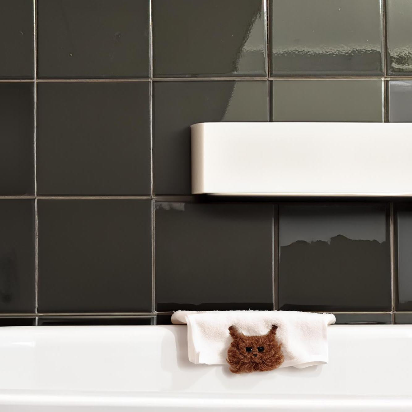 Elementary Black Square Wall Tile