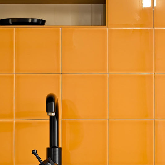 Elementary Orange Square Wall Tile