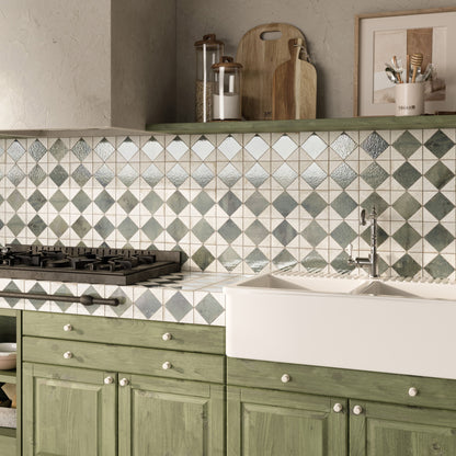 Jewel Green Patterned Wall and Floor Tile