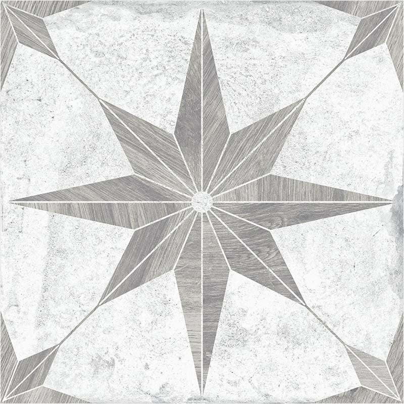 Nautical Star Grey and White Wall and Floor Tile