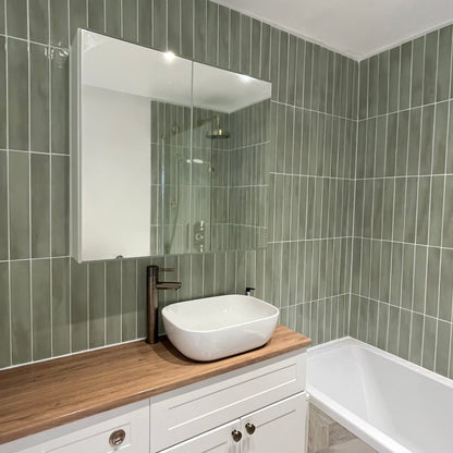 Lacquer Sage Grey Wall Tile