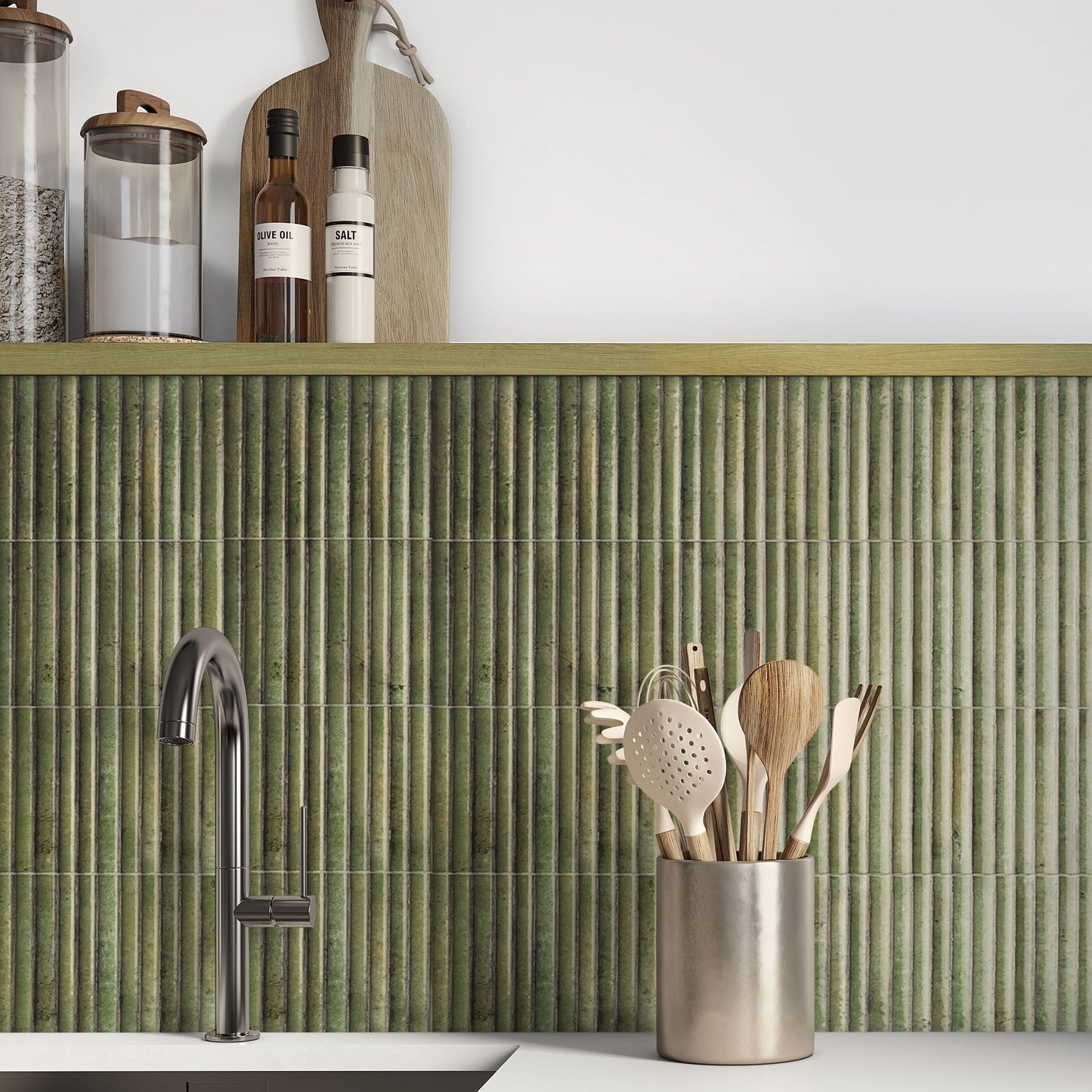 Raphael Green Fluted Wall Tile