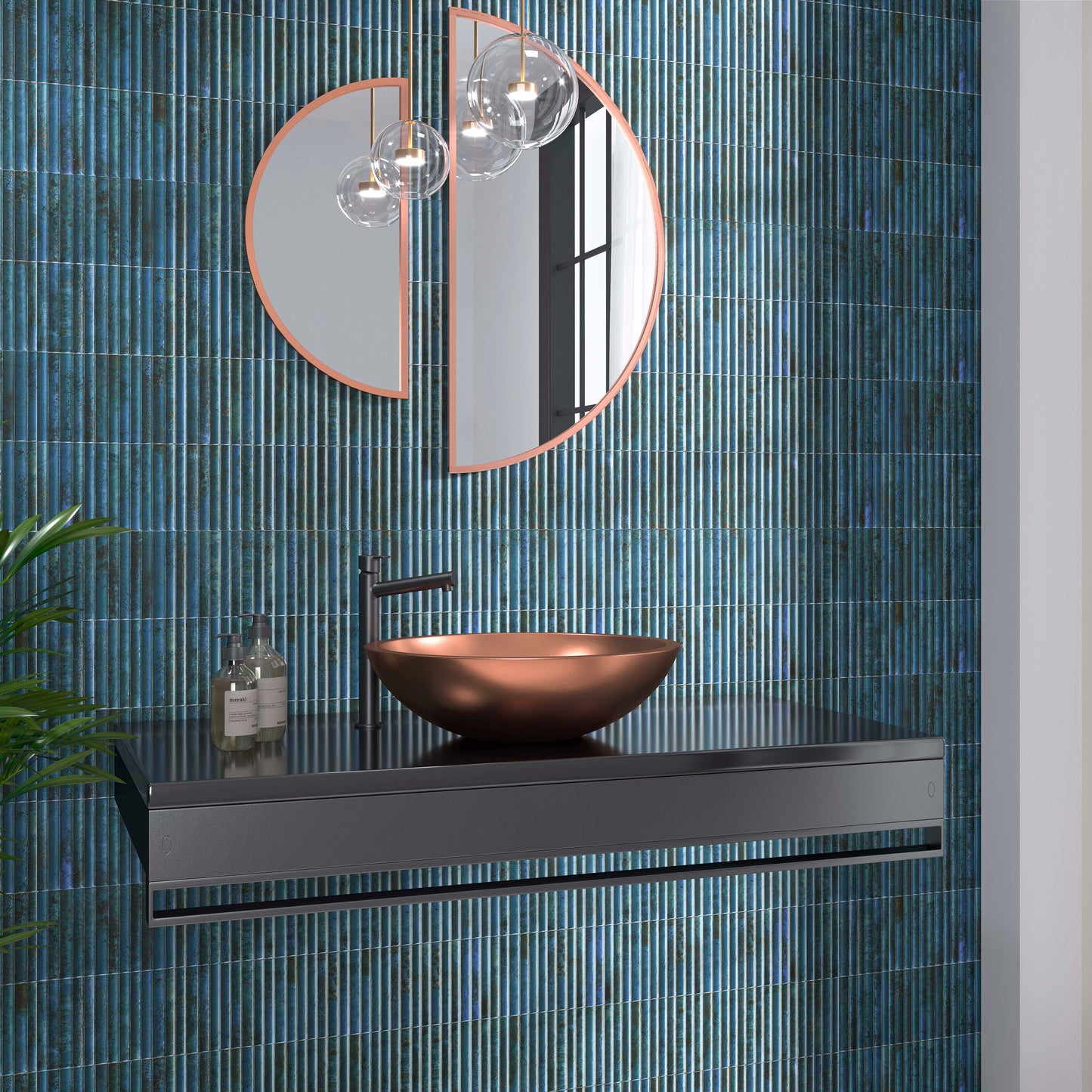 Raphael Blue Fluted Wall Tile