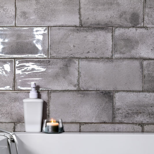 Dante Grey Brick Shaped Wall Tile