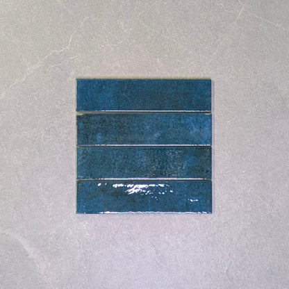 Realm Blue Slim Brick Wall Tile