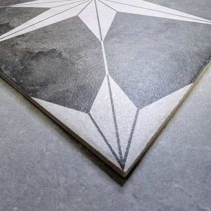 Nautical Star Black Wall and Floor Tile