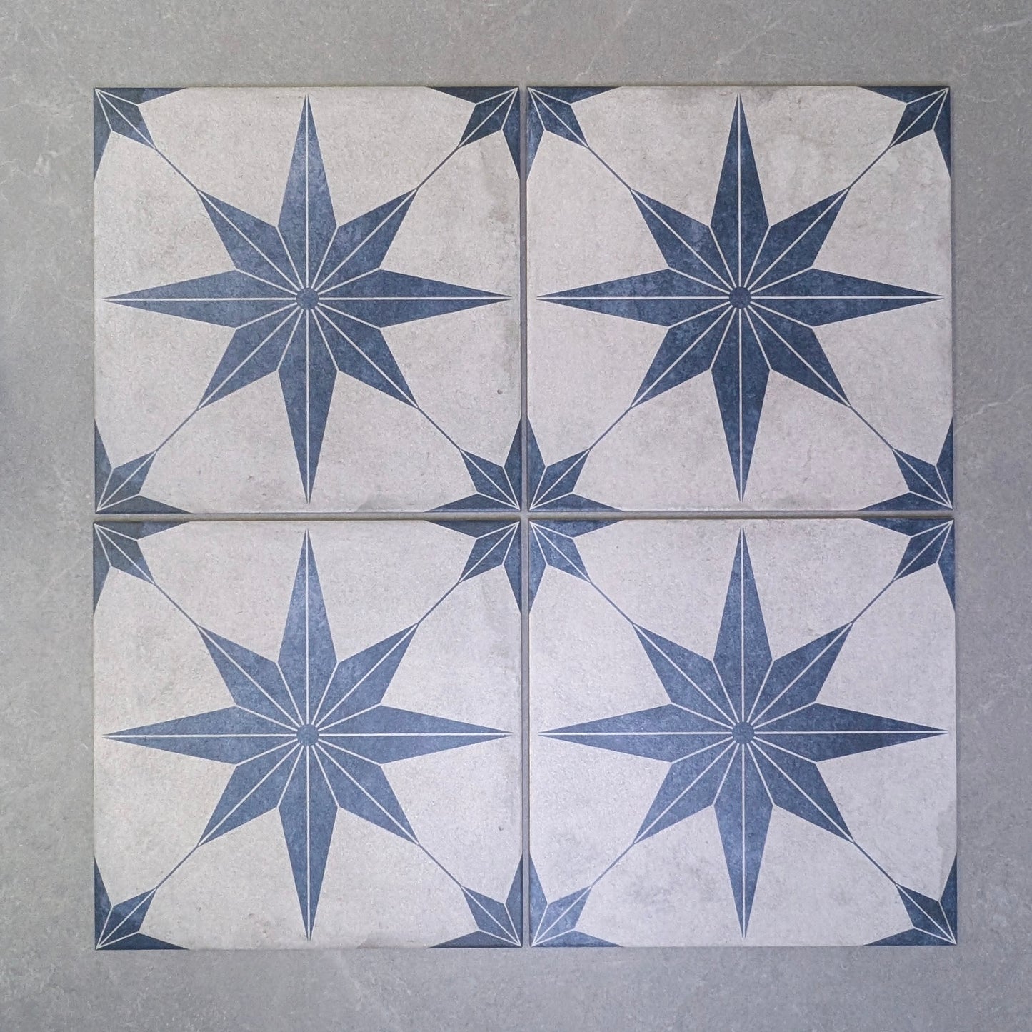 Nautical Star Blue and White Wall and Floor Tile