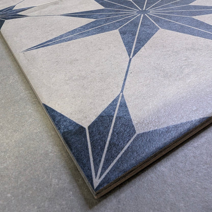 Nautical Star Blue and White Wall and Floor Tile