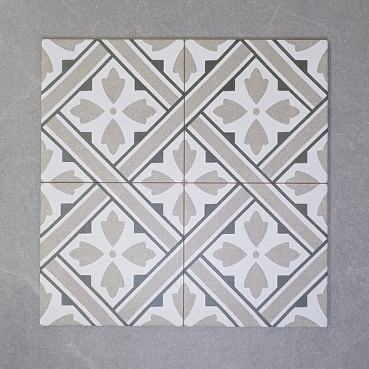 Albert Grey Victorian Floor Tile