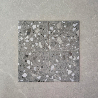 Dapper Anthracite Terrazzo Effect Small Wall and Floor Tile