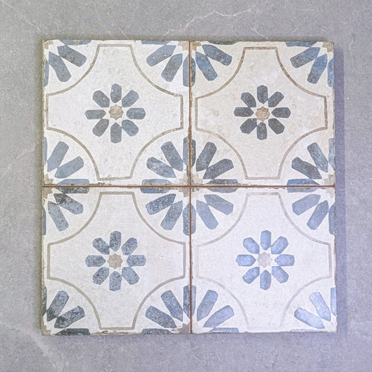 Bouquet Blue Patterned Wall and Floor Tile