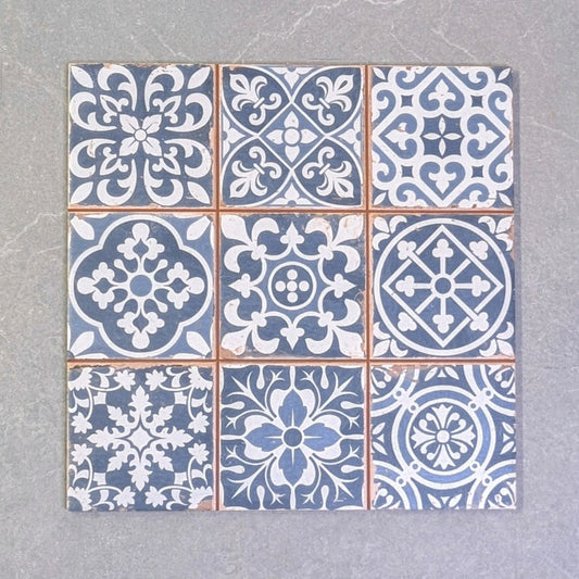 Patchwork Blue Patterned Wall and Floor Tile