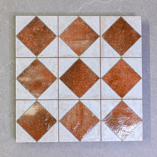 Jewel Terracotta Patterned Wall and Floor Tile