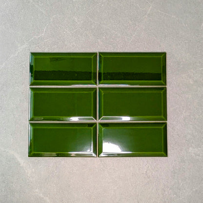 Royal Green Bevelled Metro Wall Tile