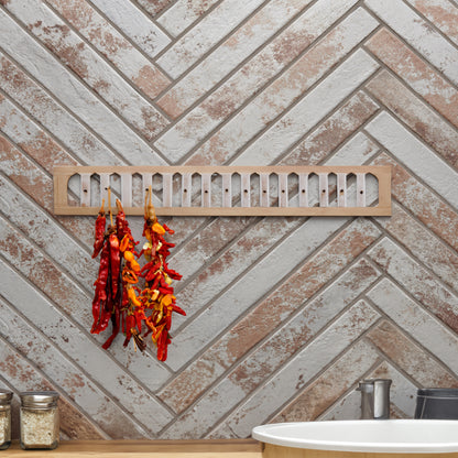 Williamsburg Red - White Brick Effect Slim Wall and Floor Tile