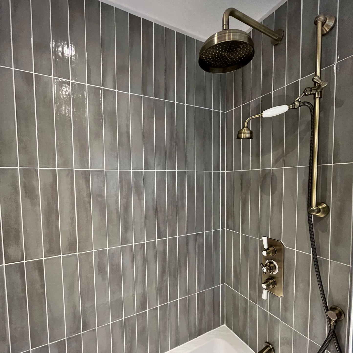 Lacquer Sage Grey Wall Tile