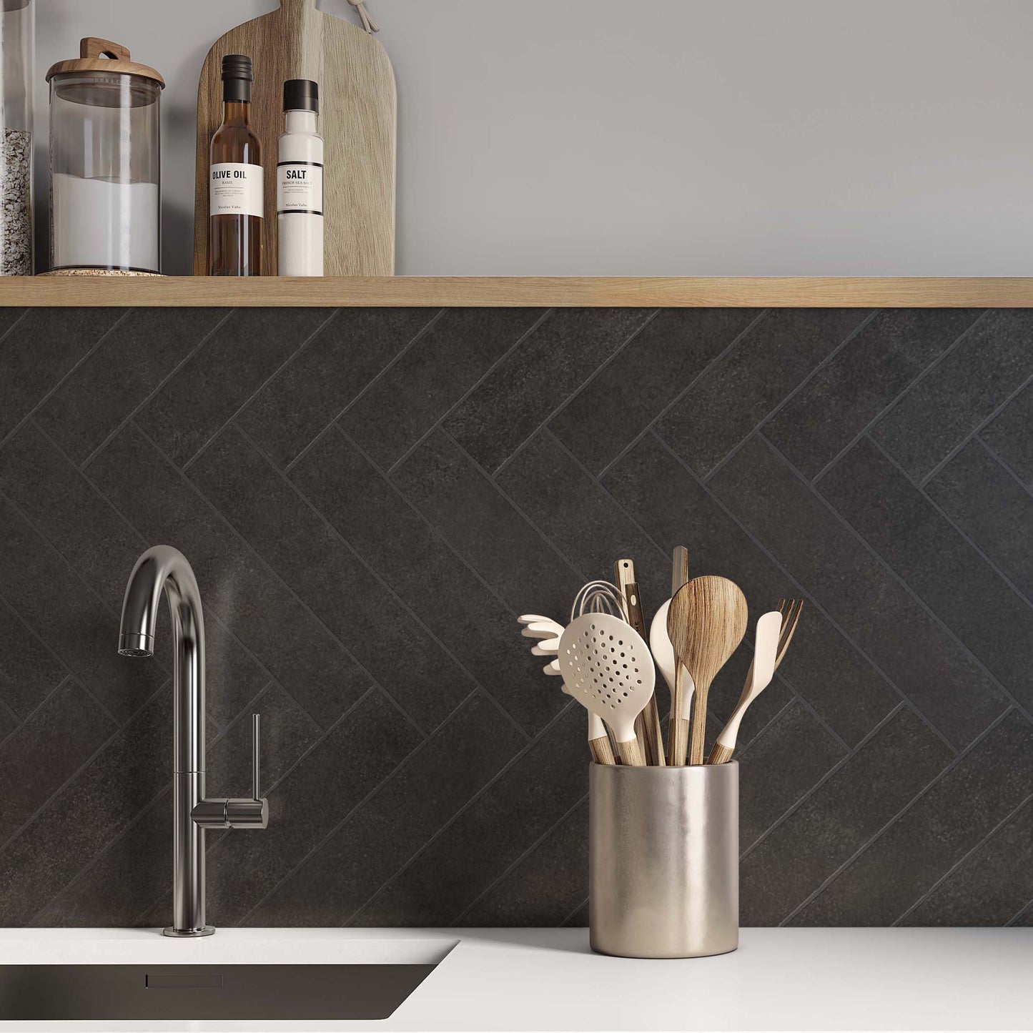 Matinée Charcoal Grey Wall and Floor Tile