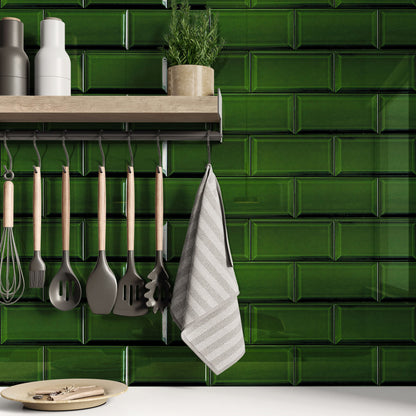 Royal Green Bevelled Metro Wall Tile