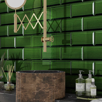 Royal Green Bevelled Metro Wall Tile