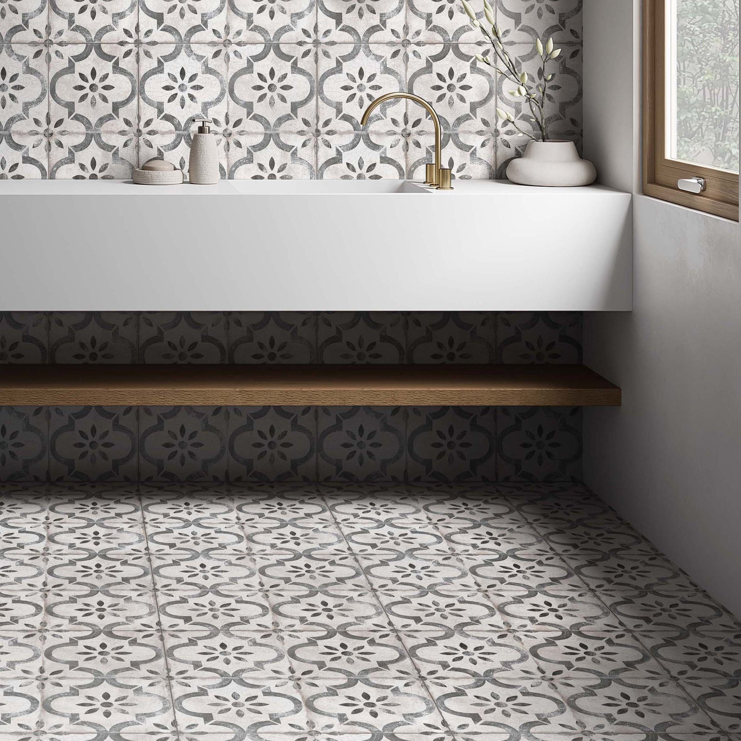 York Grey Victorian Wall And Floor Tile