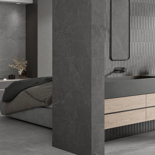 La Borrasca Dark Grey Stone Effect Wall and Floor Tile