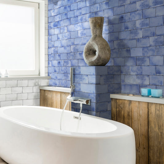 Dante Blue Brick Shaped Wall Tile