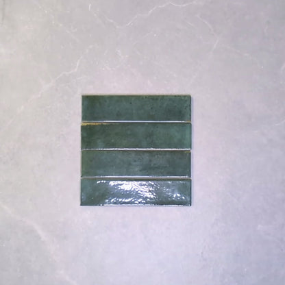 Realm Emerald Green Slim Brick Wall Tile