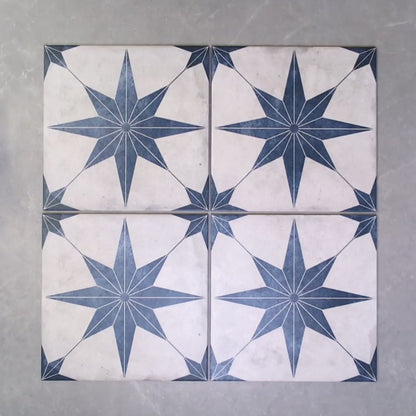 Nautical Star Blue and White Wall and Floor Tile