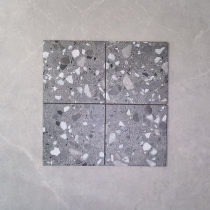 Dapper Anthracite Terrazzo Effect Small Wall and Floor Tile