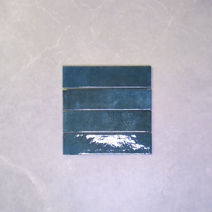 Realm Blue Slim Brick Wall Tile