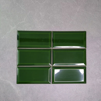 Royal Green Bevelled Metro Wall Tile