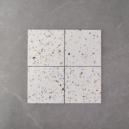 Dapper White Terrazzo Effect Small Wall and Floor Tile