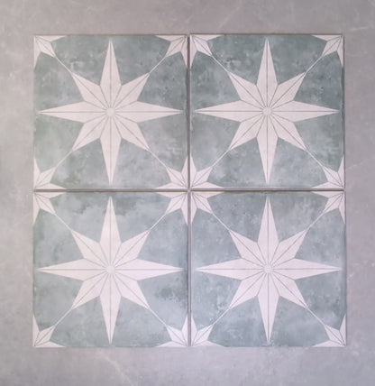 Nautical Star Green Wall and Floor Tile