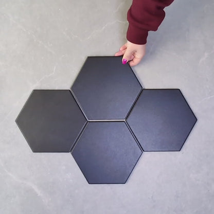 Regent Black Hexagon Wall and Floor Tile