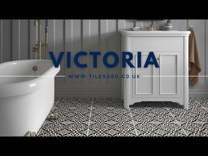 Victoria Black Victorian Floor Tile
