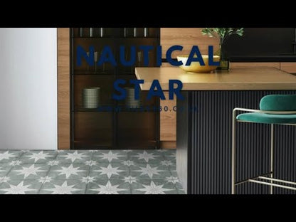 Nautical Star Green Wall and Floor Tile