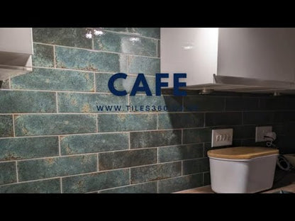 Café Green Brick Shaped Wall Tile