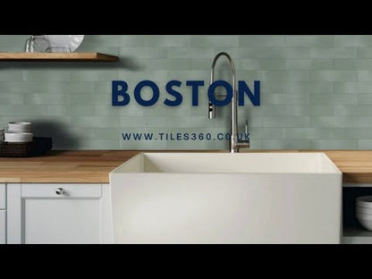 Boston Green Brick Shaped Wall and Floor Tile