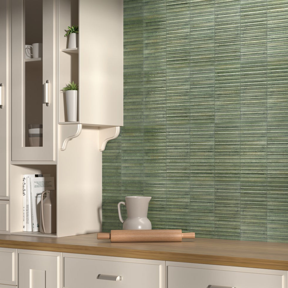 Raphael Green Fluted Wall Tile