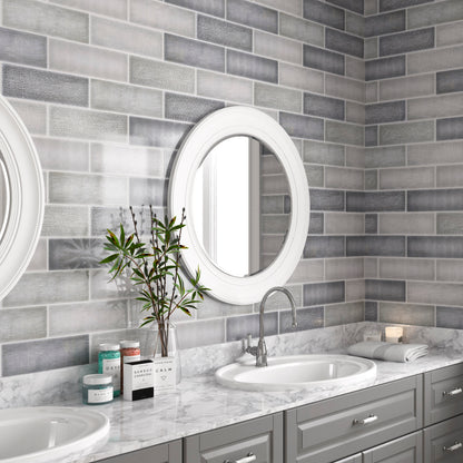 Adriatic Grey Mix Brick Shaped Wall Tile