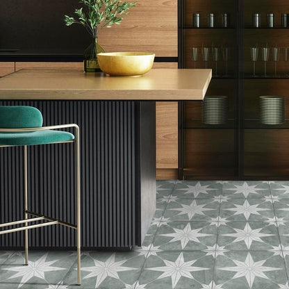 Nautical Star Green Wall and Floor Tile