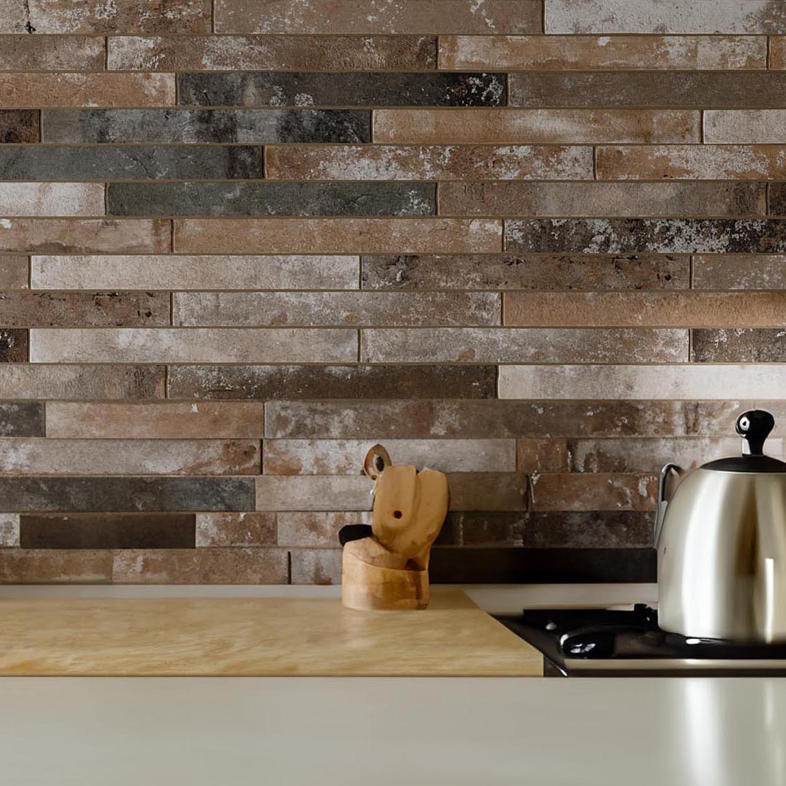 Williamsburg Multicolour Brick Effect Slim Wall and Floor Tile