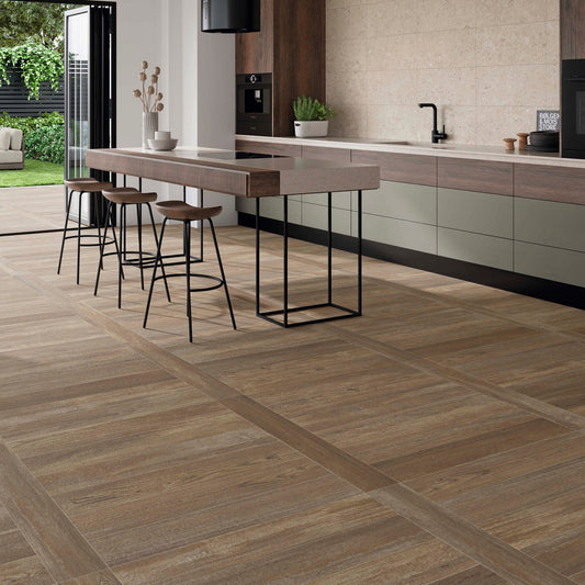 Olaf Walnut Wood Effect Matt Wall and Floor Tile