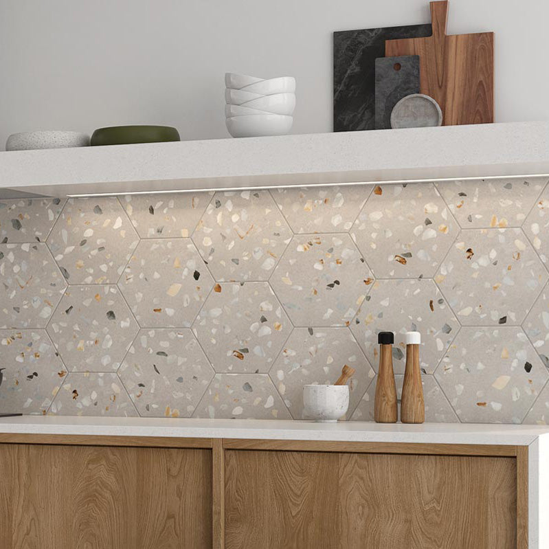 Megan Grey Hexagon Wall and Floor Tile