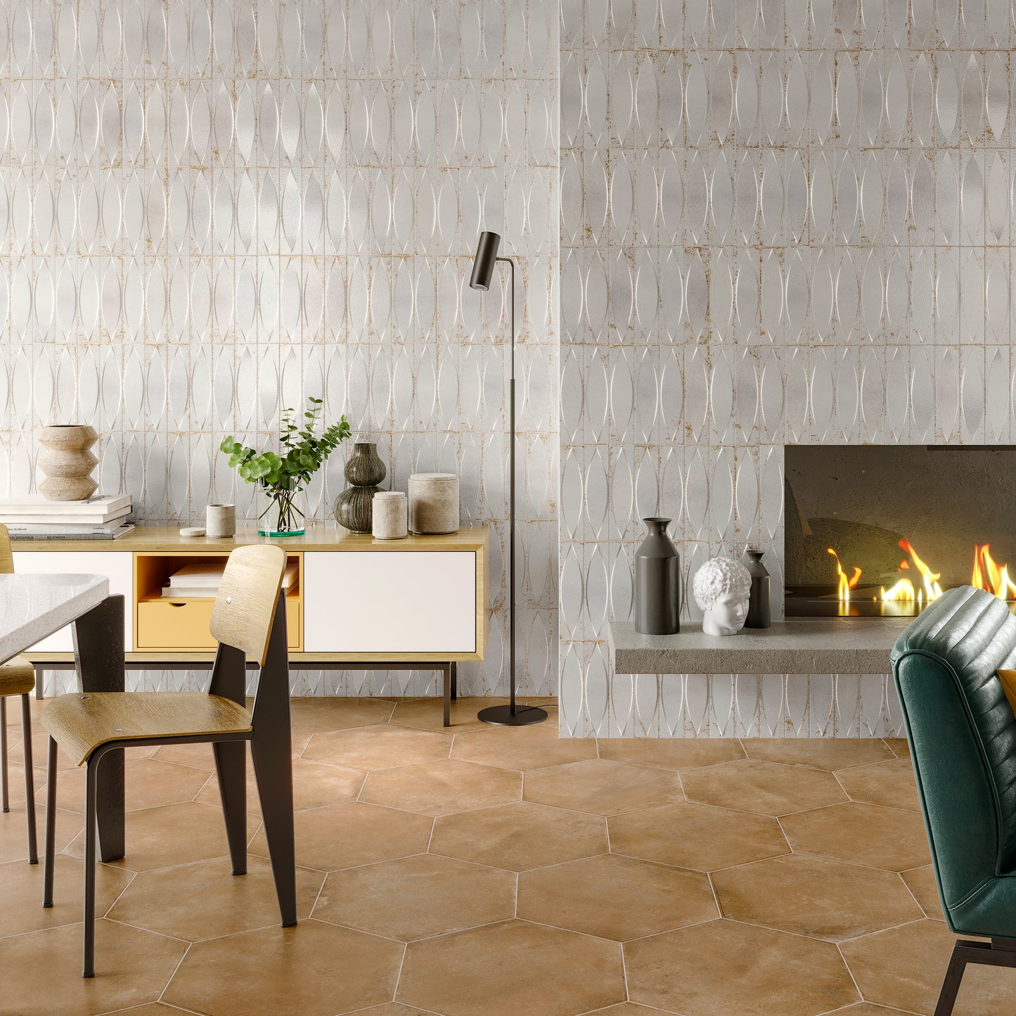 Contact White Porcelain 3D Wall Tile