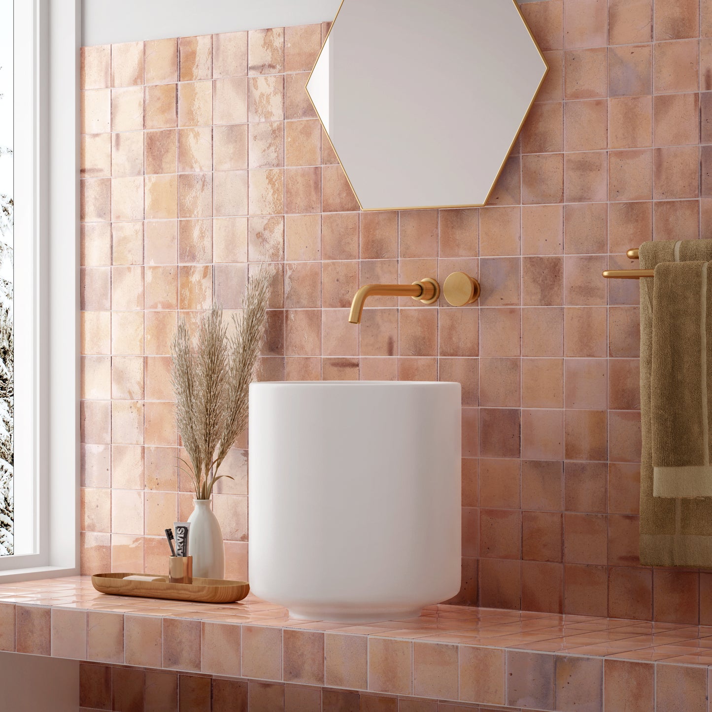 Vietnam Pink Square Wall Tile